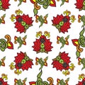 Chinese traditional seamless pattern with flowers