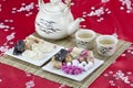 Chinese traditional snacks with tea