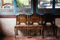 Chinese traditional style chair and interior at Lin Family Mansion and Garden in Taipei, Taiwan Royalty Free Stock Photo