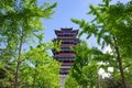 Yongding tower Chinese traditional building with blue sky