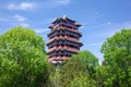 Yongding tower Chinese traditional building with blue sky