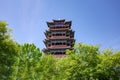 Yongding tower Chinese traditional building with blue sky