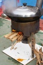 Chinese traditional wood stove, firewood for cooking