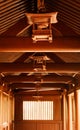 Chinese traditional wooden brown lamp in corridor Royalty Free Stock Photo
