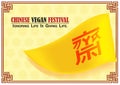 Chinese vegetarian festival card and poster advertising in vector design.