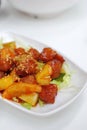 Chinese vegetarian sweet and sour pork