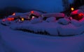 Chinese village covered by snow