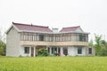 A Chinese village house and farm land Royalty Free Stock Photo