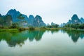 Chinese village, Karst mountain landscape