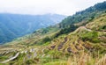 Chinese village and rice terraces, Guilin, Guangxi, China.