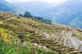 Chinese village and rice terraces, Guilin, Guangxi, China.