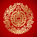 Chinese Vintage Elements on classic red background