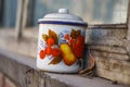 Chinese vintage enamel tea cup