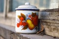 Chinese vintage enamel tea cup