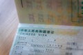 Chinese visa in passport for tourists.