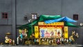 Chinese wall mural, Temple Street, Chinatown, Chinese opera was once a popular form of street entertainment.