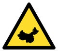 Chinese Warning Flat Icon Image Royalty Free Stock Photo