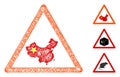 Chinese Warning Polygonal Web Vector Mesh Illustration