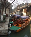 Chinese Water Taxis in Wuzhen, Tongxiang China Royalty Free Stock Photo