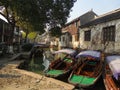 Chinese Water Taxis in Wuzhen, Tongxiang China 2 Royalty Free Stock Photo