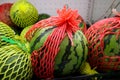 Chinese watermelons in supermarket Royalty Free Stock Photo