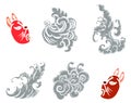 Traditional Japanese clouds vector for tattoo or embroidery.Chinese clouds and wave.