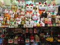 Chinese waving cats & other fripperies in shop of Chinatown San Francisco Royalty Free Stock Photo
