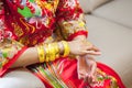 Chinese wedding ceremony with gold bangles