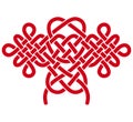 Chinese wedding knot - a sign of happiness and good luck. Traditional asian symbol. Vector logo. Royalty Free Stock Photo