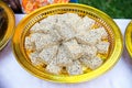 Chinese wedding sweets, ingredients is sugar, black sesame and powder.