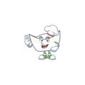 Chinese white ingot cartoon character in a chef dress and white hat