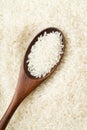 Chinese white rice on teaspoon