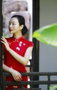 Chinese woman in cheongsam in Mudu ancient town