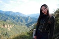 A Chinese woman on China Badaling Great Wall Royalty Free Stock Photo