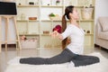 Chinese woman doing yoga Royalty Free Stock Photo