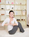 Chinese woman doing yoga Royalty Free Stock Photo