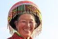 Chinese woman in traditional Miao attire during the Heqing Qifeng Pear Flower festival Royalty Free Stock Photo