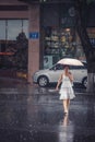 Chinese woman with an umbrella