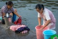 Chinese women doing laundry in Fenghuang