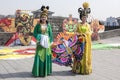 Chinese women kite festival Royalty Free Stock Photo