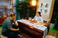 Chinese women perform in Zen tea Royalty Free Stock Photo