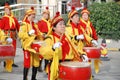 Chinese women playing drum and gong