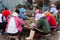 Chinese women working in the fishing village