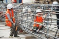 Chinese worker construction lattice Royalty Free Stock Photo