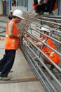 Chinese worker construction lattice Royalty Free Stock Photo