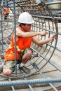 Chinese worker construction lattice Royalty Free Stock Photo