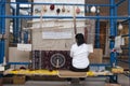 Chinese Worker, Weaving Silk Carpet Shanghai China