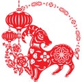 Chinese year of Lucky Sheep Lamb Royalty Free Stock Photo