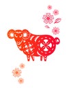 Chinese year of Sheep Lamb Royalty Free Stock Photo