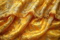 Chinese yellow brocade cloth, gold patterned background, high resolution, high detail, hyper quality, high texture, high shar Royalty Free Stock Photo